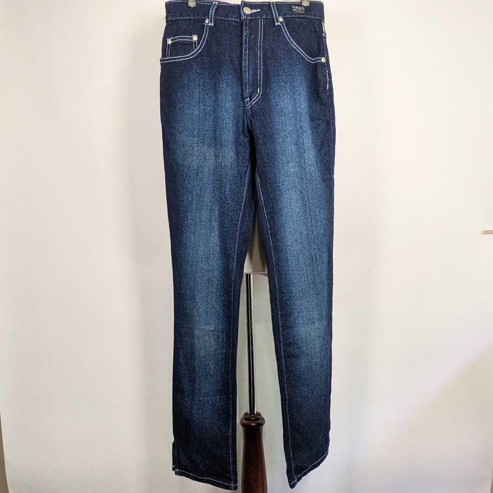 Vtg Gianni Versace 💯 Cotton vintage mid rise straight leg jeans 28